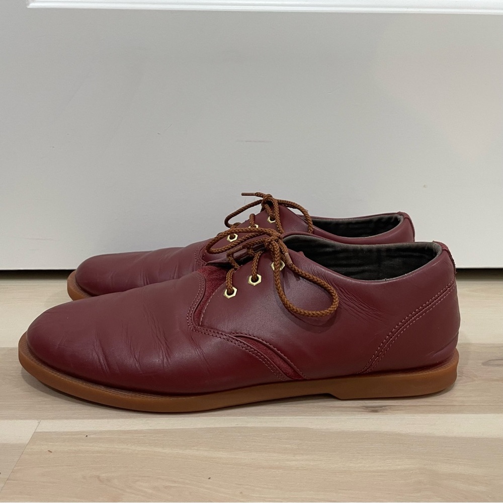 Quicksilver Men’s Shoe Emerson Low Top Leather Sneaker Size 12 Maroon Red